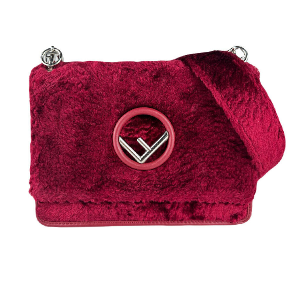 Fendi Shoulder Bag Kanai F Fur Red
